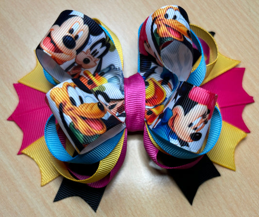 Character Pluto, Goofy, Minnie and Mickey Inspired Hair Bow