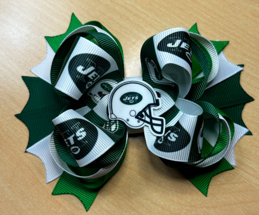 New York Jets Football Inspired Hair Bow