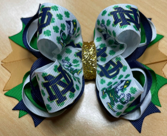 Notre Dame Inspired College Hair Bow