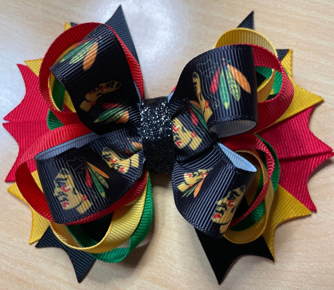 Chicago Blackhawks Hockey Inspired Hair Bow