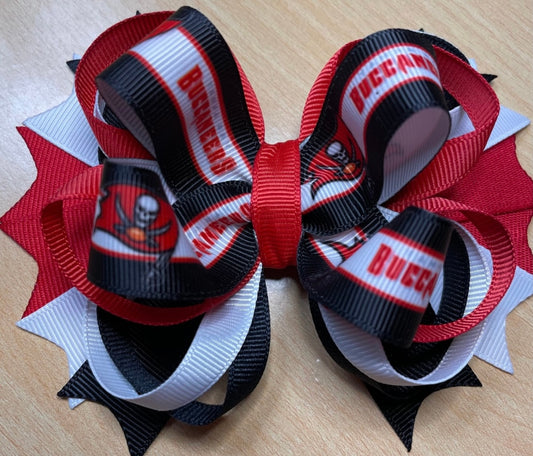 Tampa Bay Buccaneers Football Inspired Hair Bow