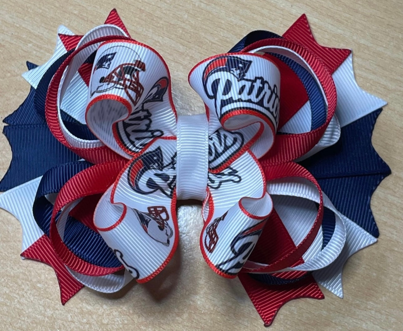 New England Patriots Inspired Football Bow