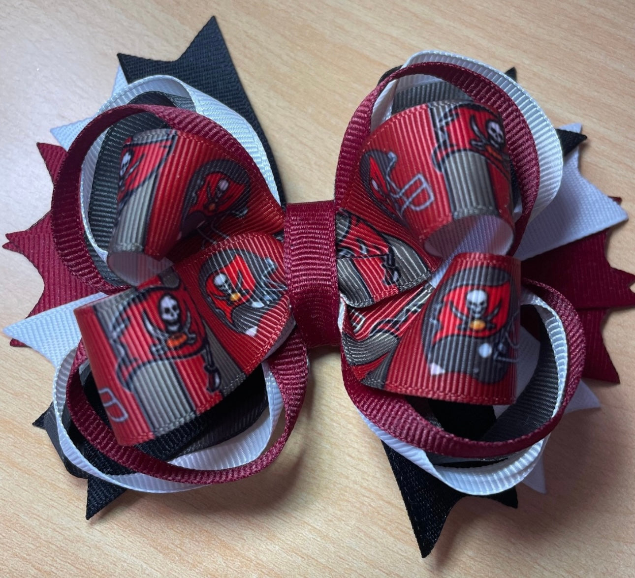 Tamp Bay Buccaneers 2 Football Inspired Hair Bow