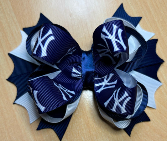 New York Yankees 2 Baseball Inspired Hair Bow