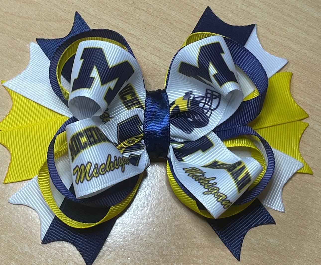 Michigan Wolverines Inspired Hair Bow