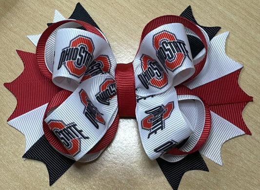 Ohio State Inspired Hair Bow