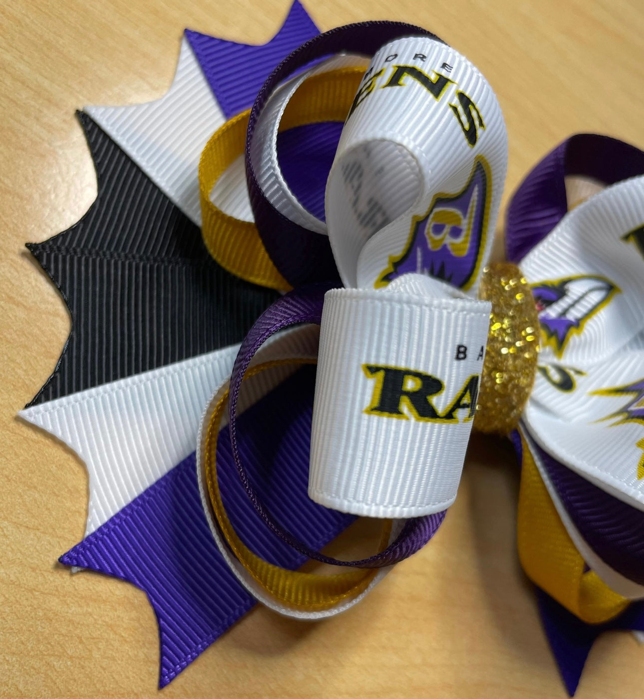 Baltimore Ravens Football Inspired Hair Bow