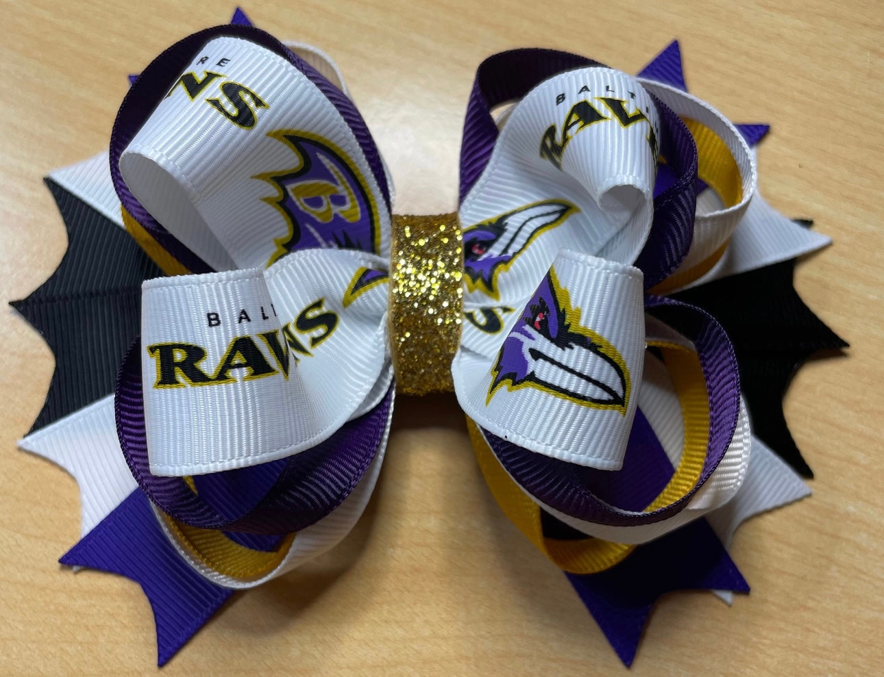 Baltimore Ravens Football Inspired Hair Bow