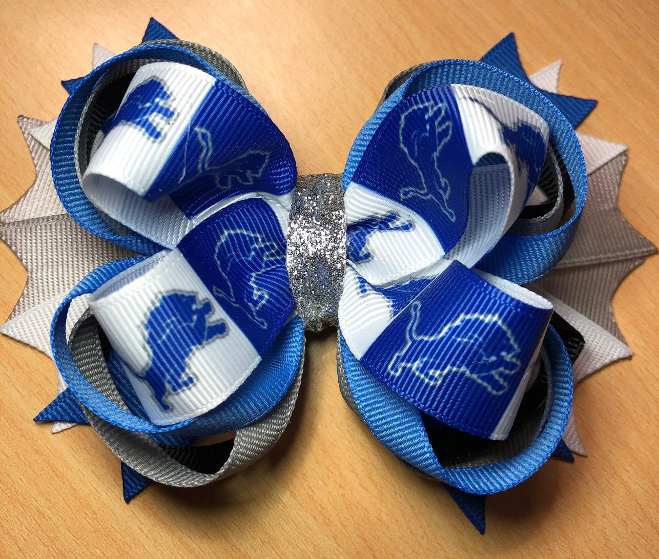 Detroit Lions Football Inspired Hair Bow