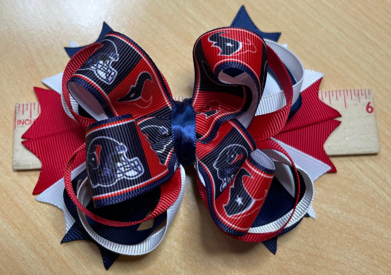 Houston Texans Football Inspired Hair Bow