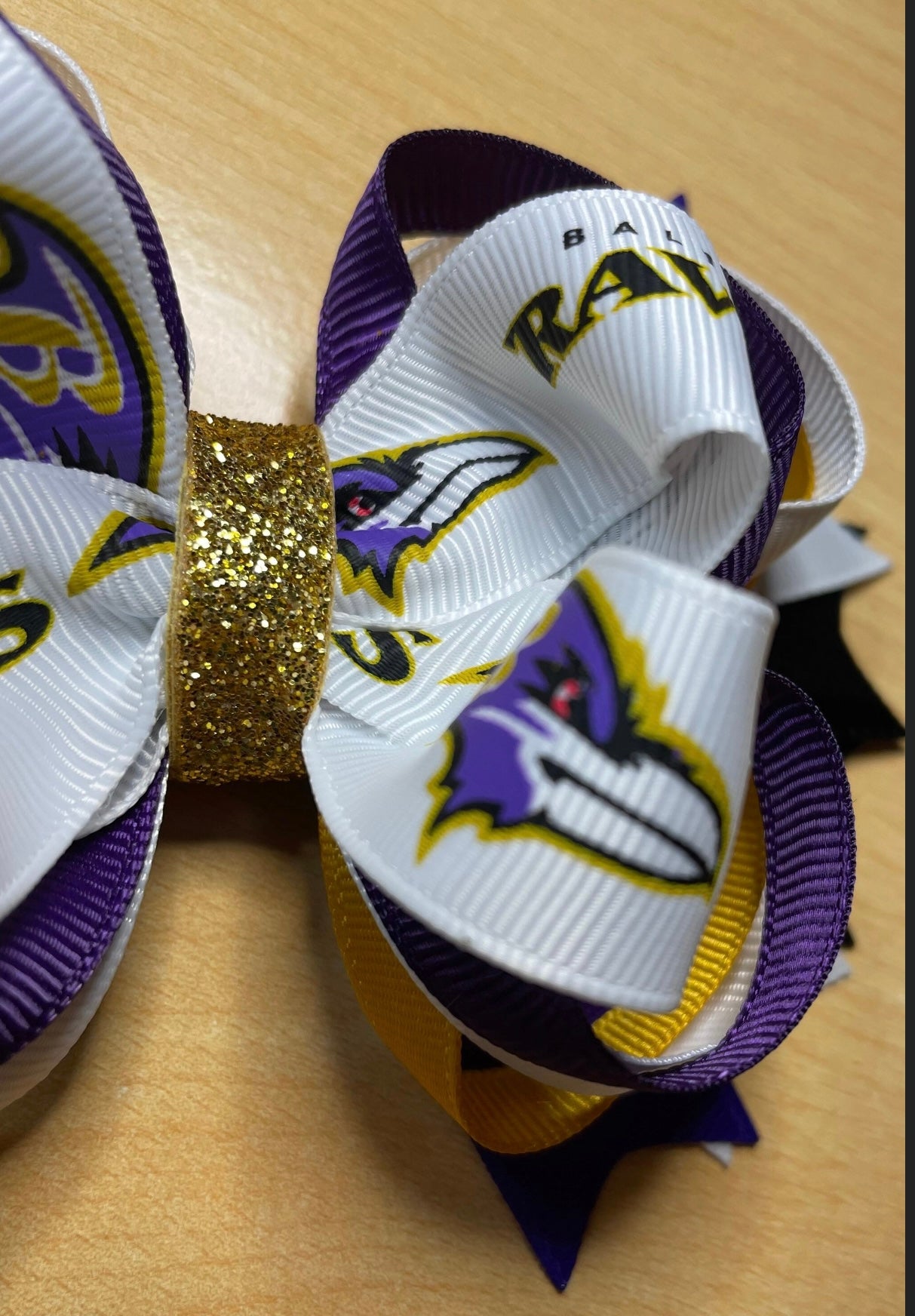 Baltimore Ravens Football Inspired Hair Bow