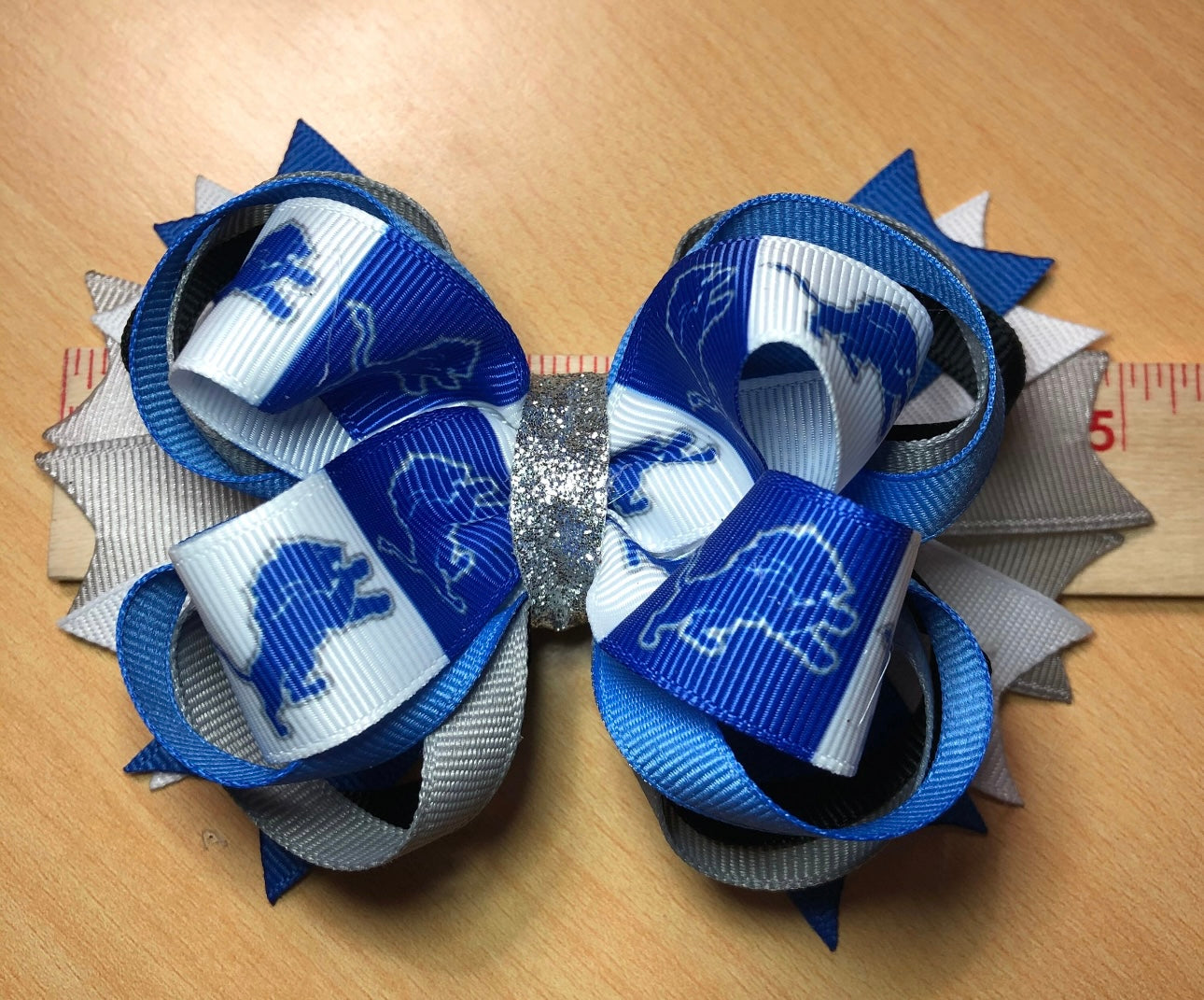 Detroit Lions Football Inspired Hair Bow