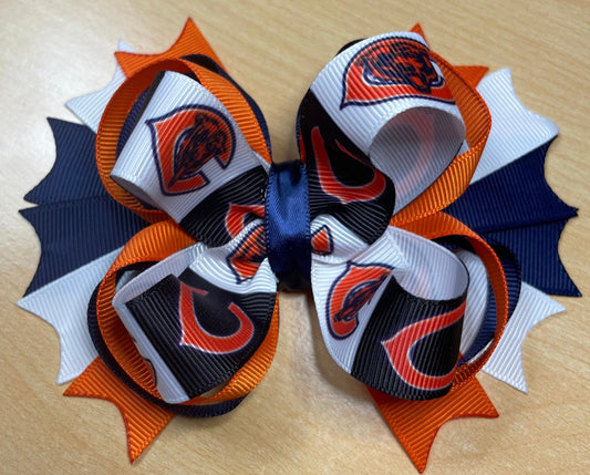 Chicago Bears Football Inspired Hair Bow