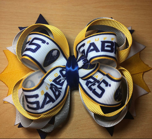 Buffalo Sabres Hockey Inspired Hair Bow