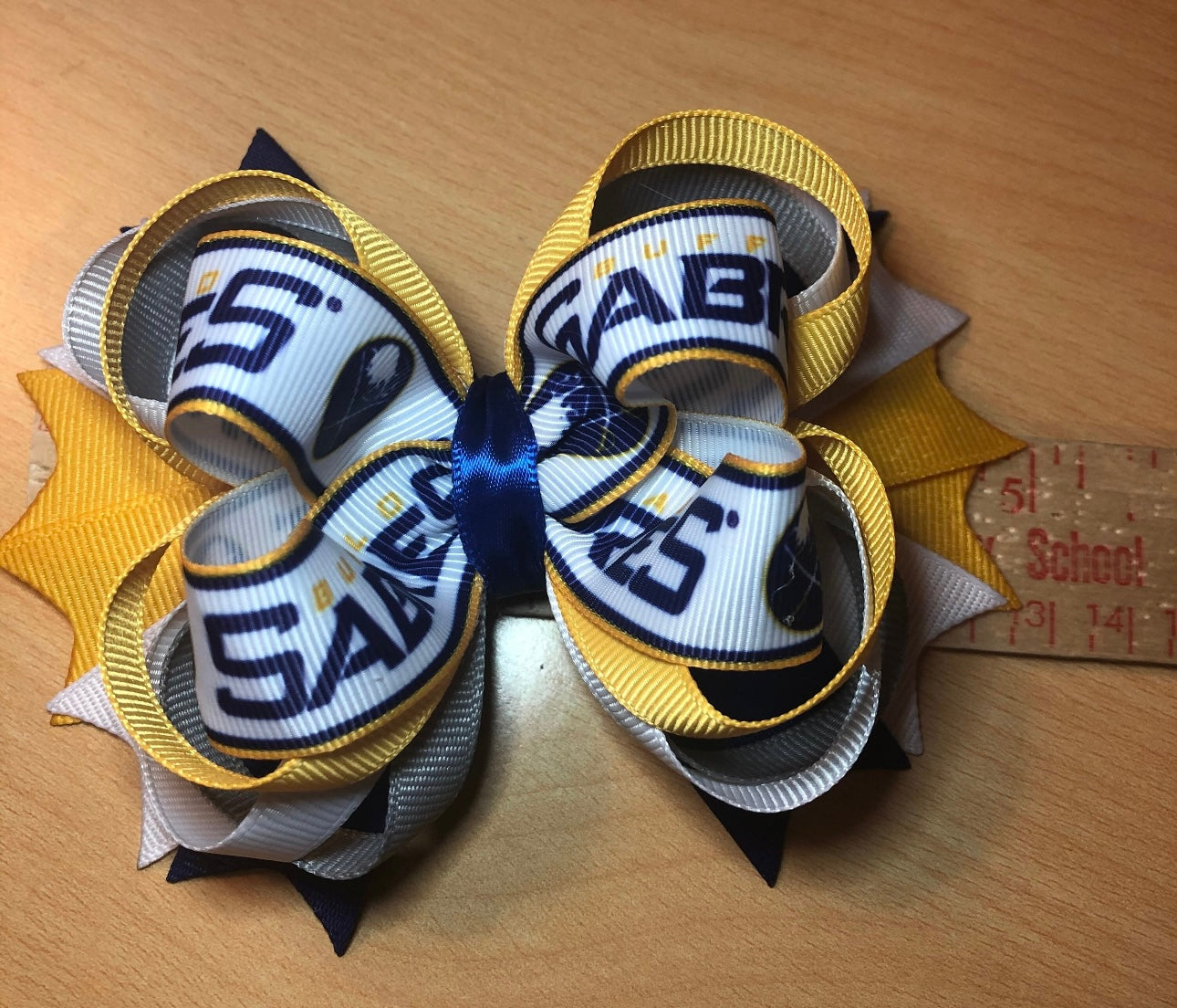 Buffalo Sabres Hockey Inspired Hair Bow