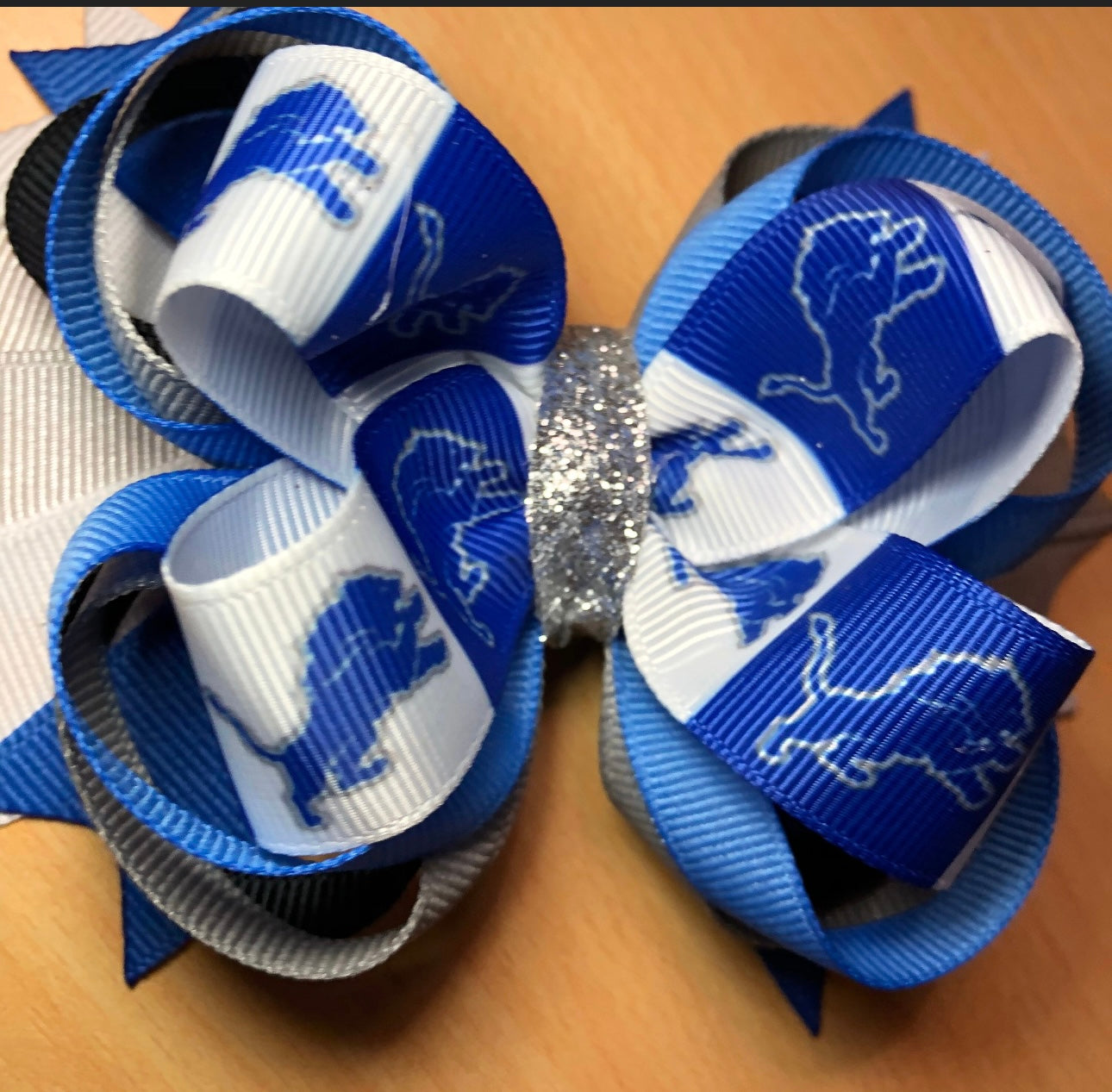 Detroit Lions Football Inspired Hair Bow