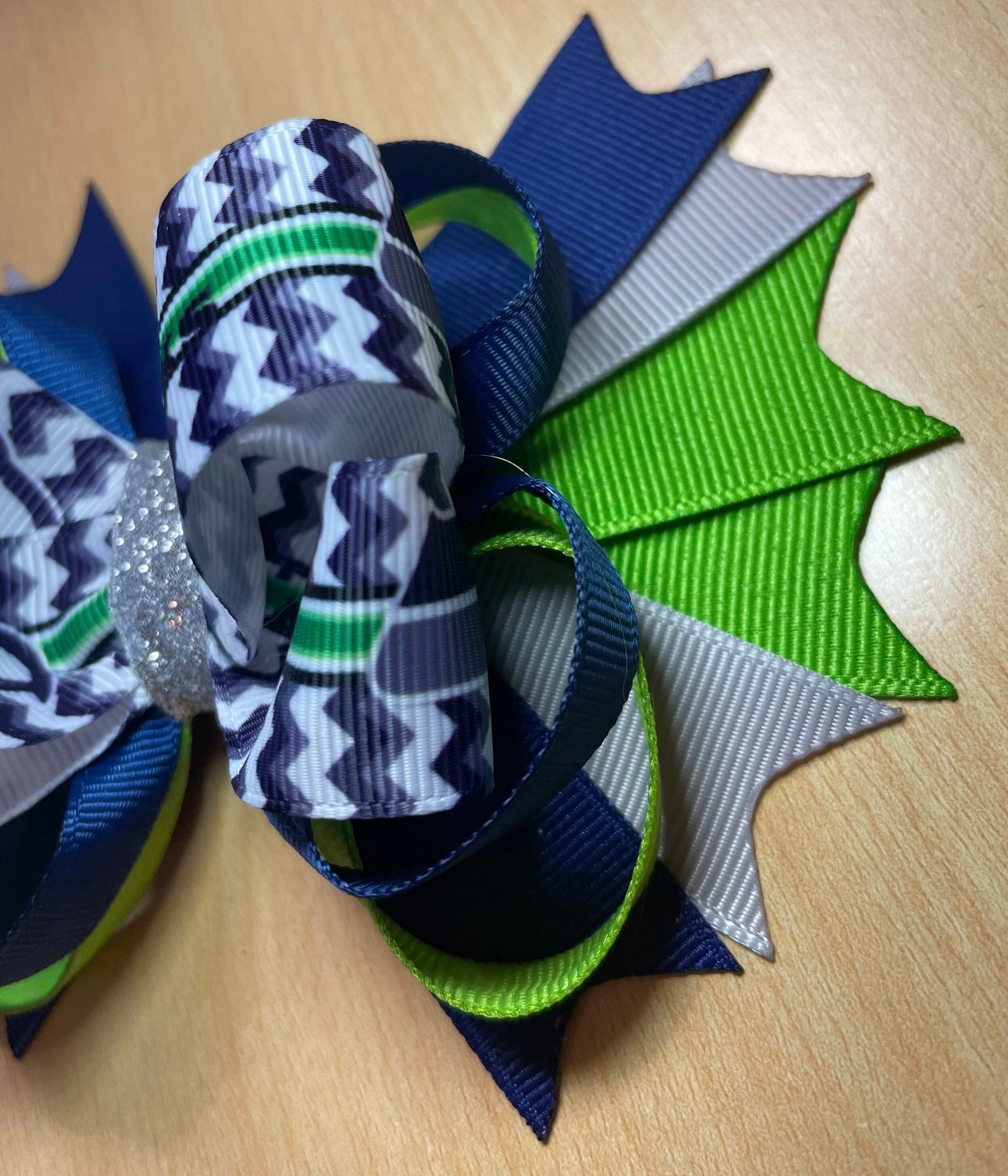 Seattle Seahawks Football Inspired Hair Bow