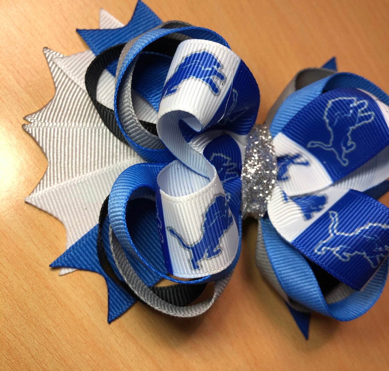 Detroit Lions Football Inspired Hair Bow