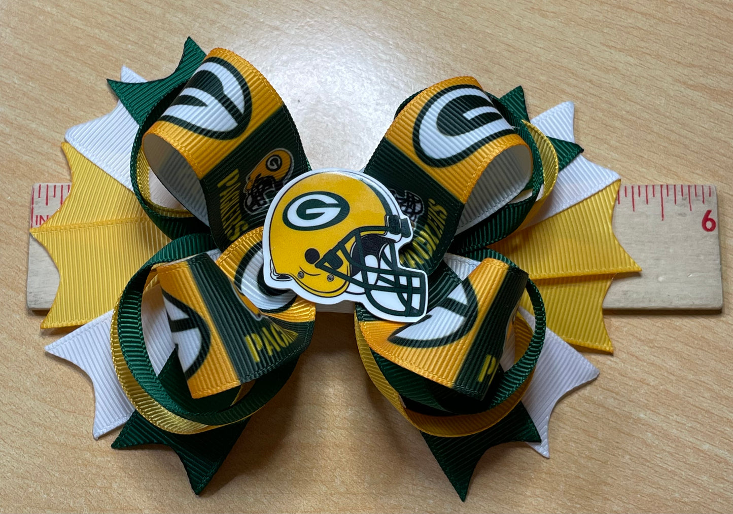 Green Bay Packers Football Inspired Hair Bow