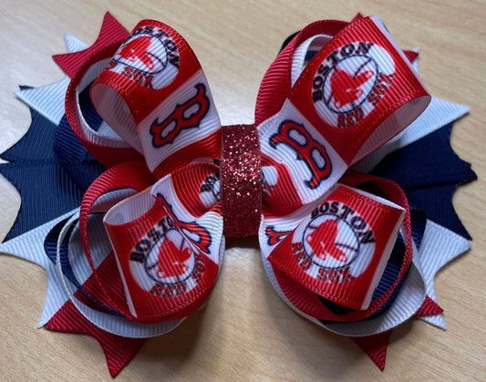 Boston Red Sox BaseBall Inspired Hair Bow