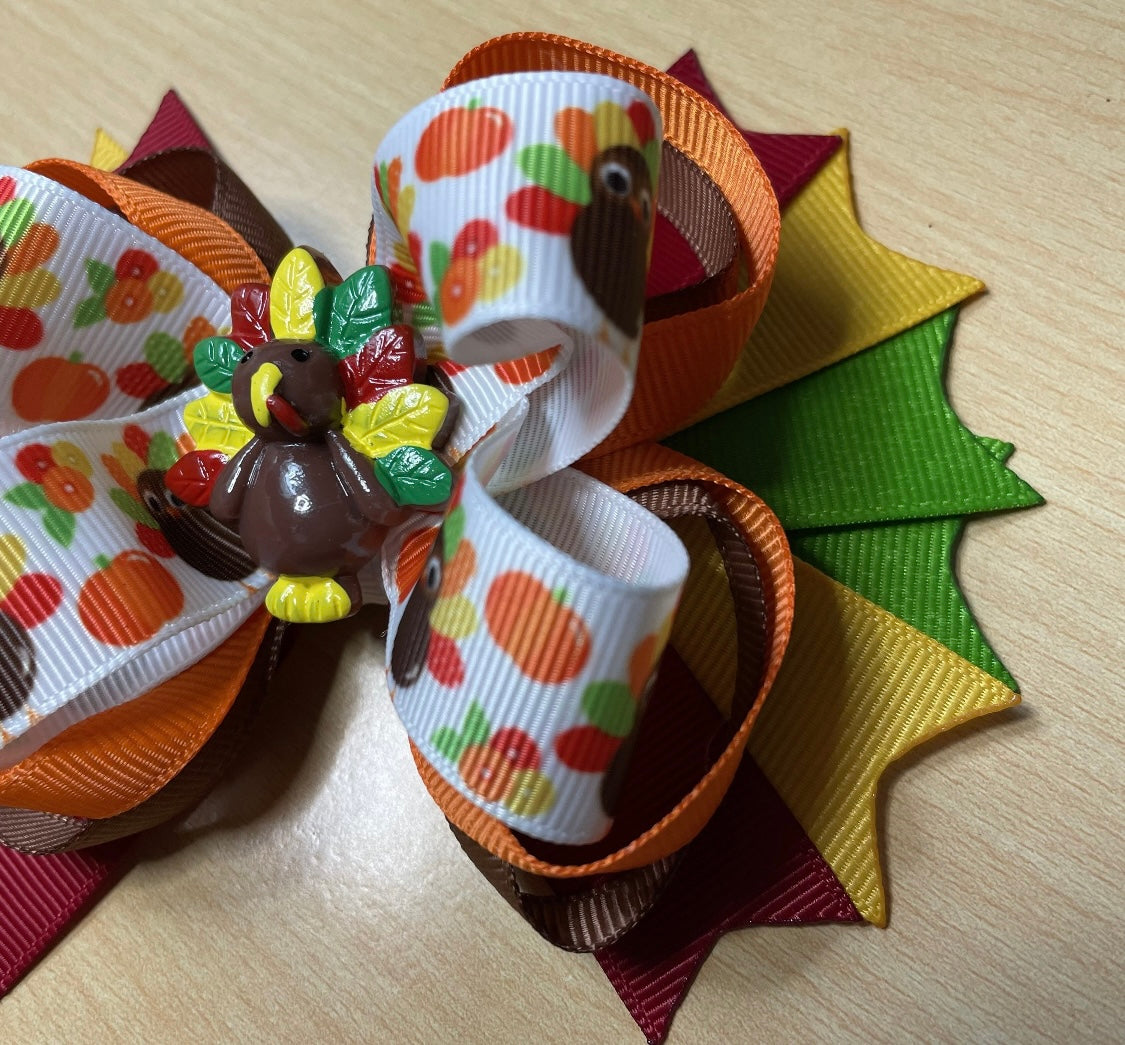 Thanksgiving Turkey Hair Bow