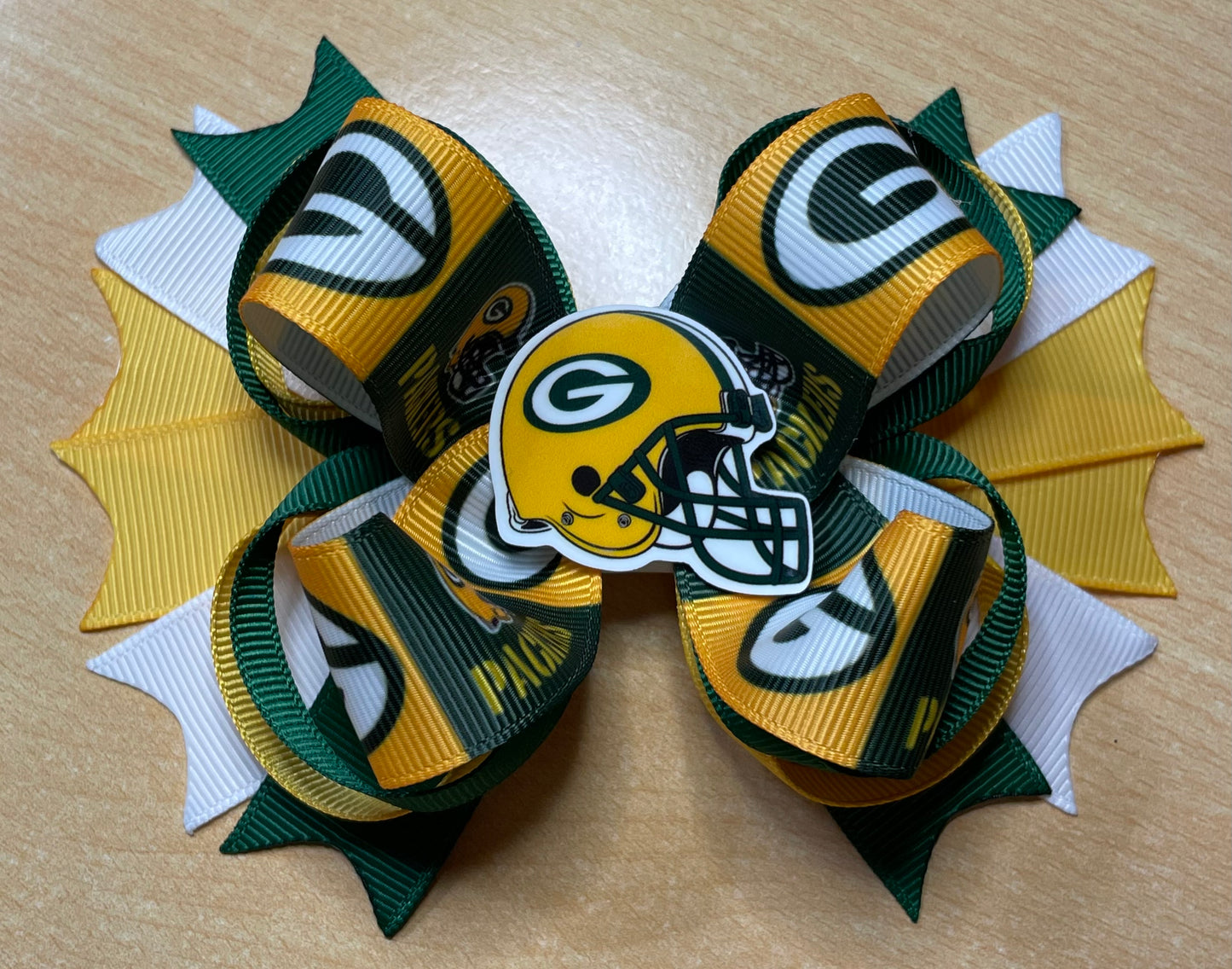 Green Bay Packers Football Inspired Hair Bow