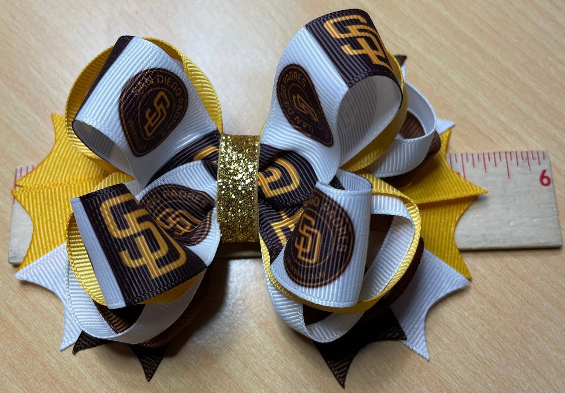 San Diego Padres Baseball Inspired Hair Bow