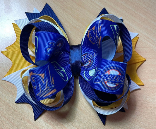 Milwaukee Brewers Baseball Inspired Hair Bow