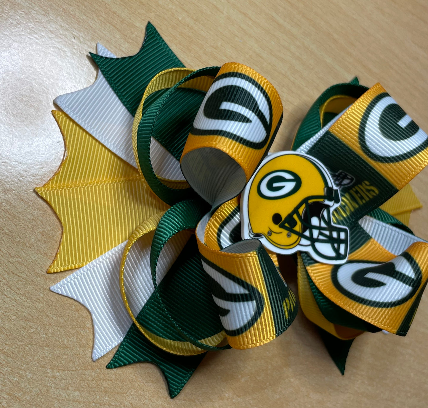 Green Bay Packers Football Inspired Hair Bow