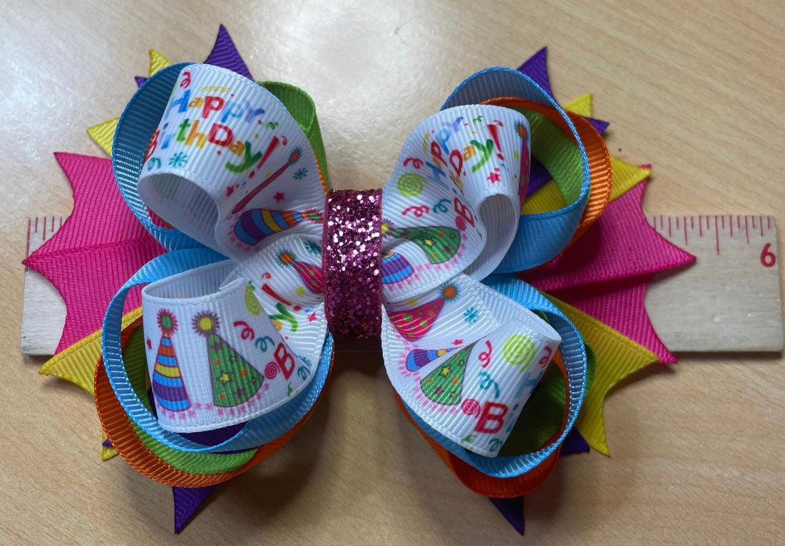 Happy Birthday Celebrate Hair Bow