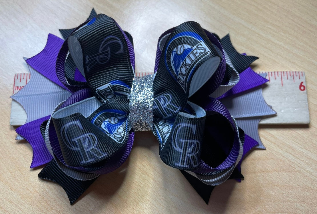 Colorado Rockies Baseball Inspired Hair Bow