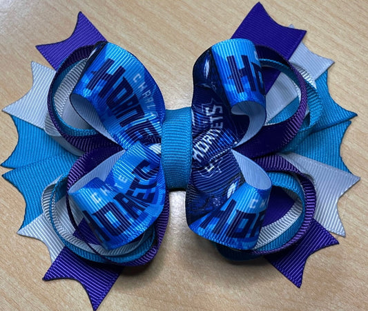 Charlotte Hornets Basketball Inspired Hair Bow