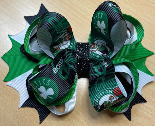 Boston Celtics Basketball Inspired Hair Bow