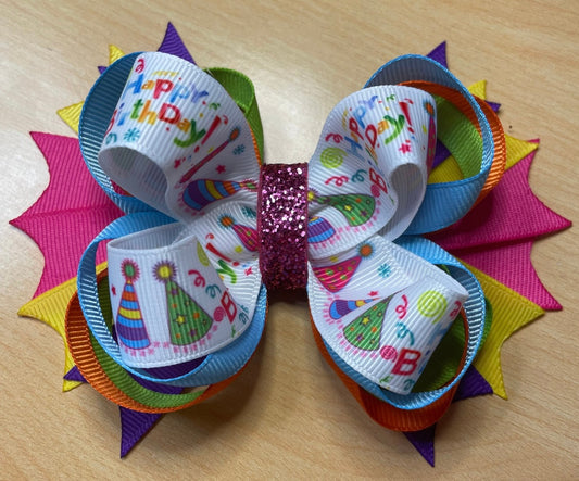 Happy Birthday Celebrate Hair Bow