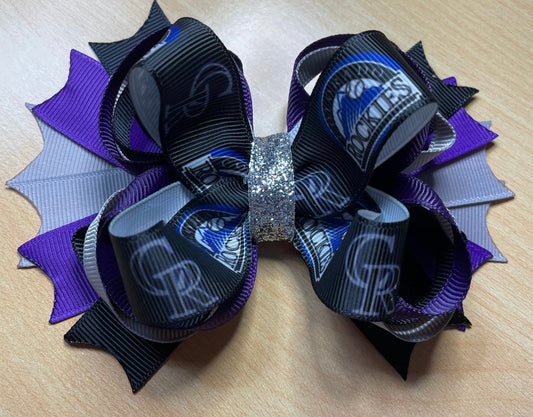 Colorado Rockies Baseball Inspired Hair Bow