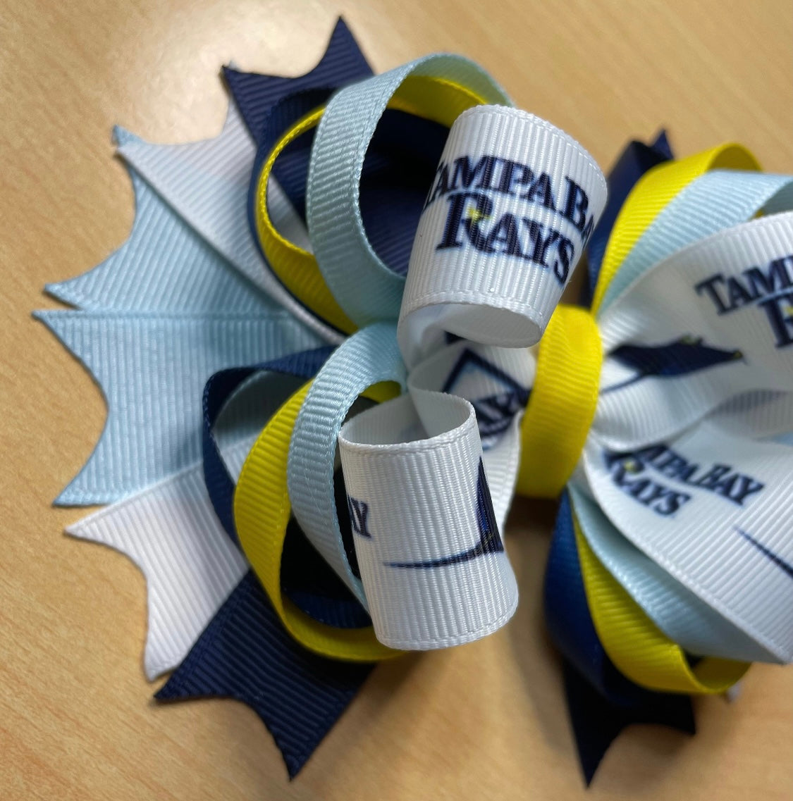 Tampa Bay Rays Baseball Inspired Hair Bow