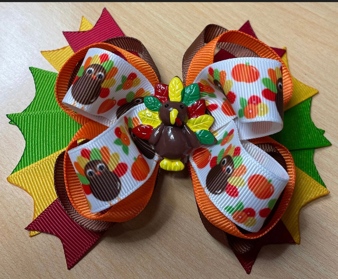 Thanksgiving Turkey Hair Bow