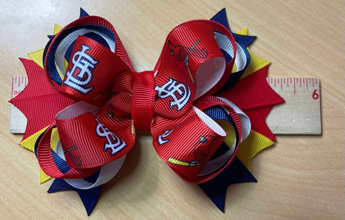 St. Louis Cardinals Baseball Inspired Hair Bow