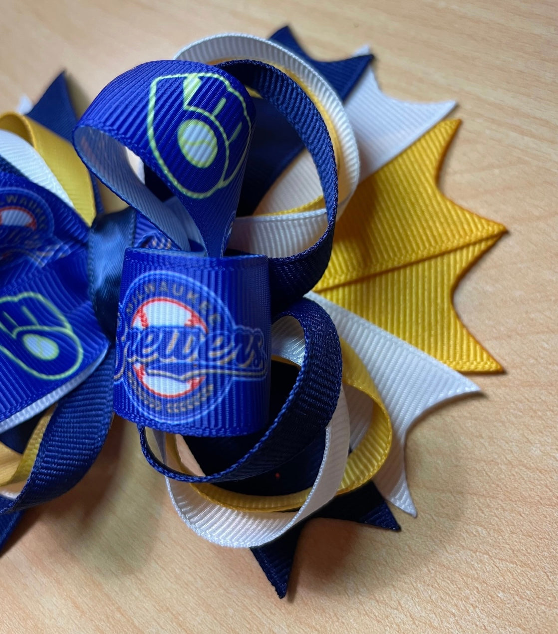 Milwaukee Brewers Baseball Inspired Hair Bow