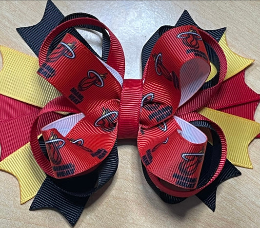 Miami Heat Basketball Inspired Hair Bow