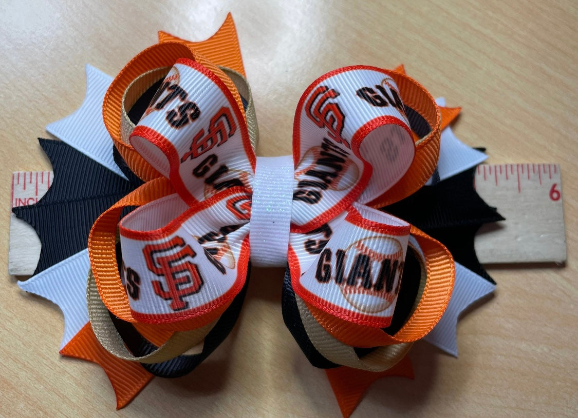 San Francisco Giants Baseball Inspired Hair Bow