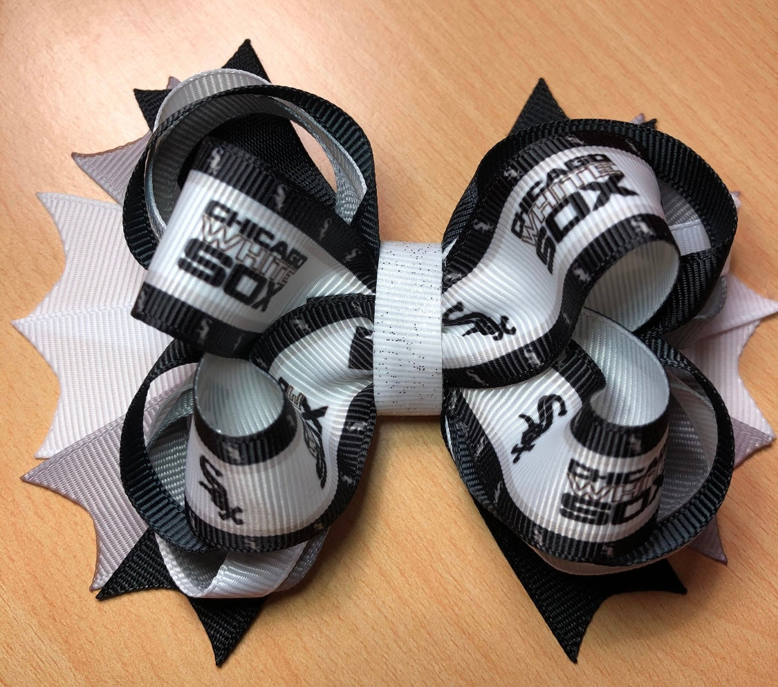 Chicago White Sox Baseball Inspired Hair Bows