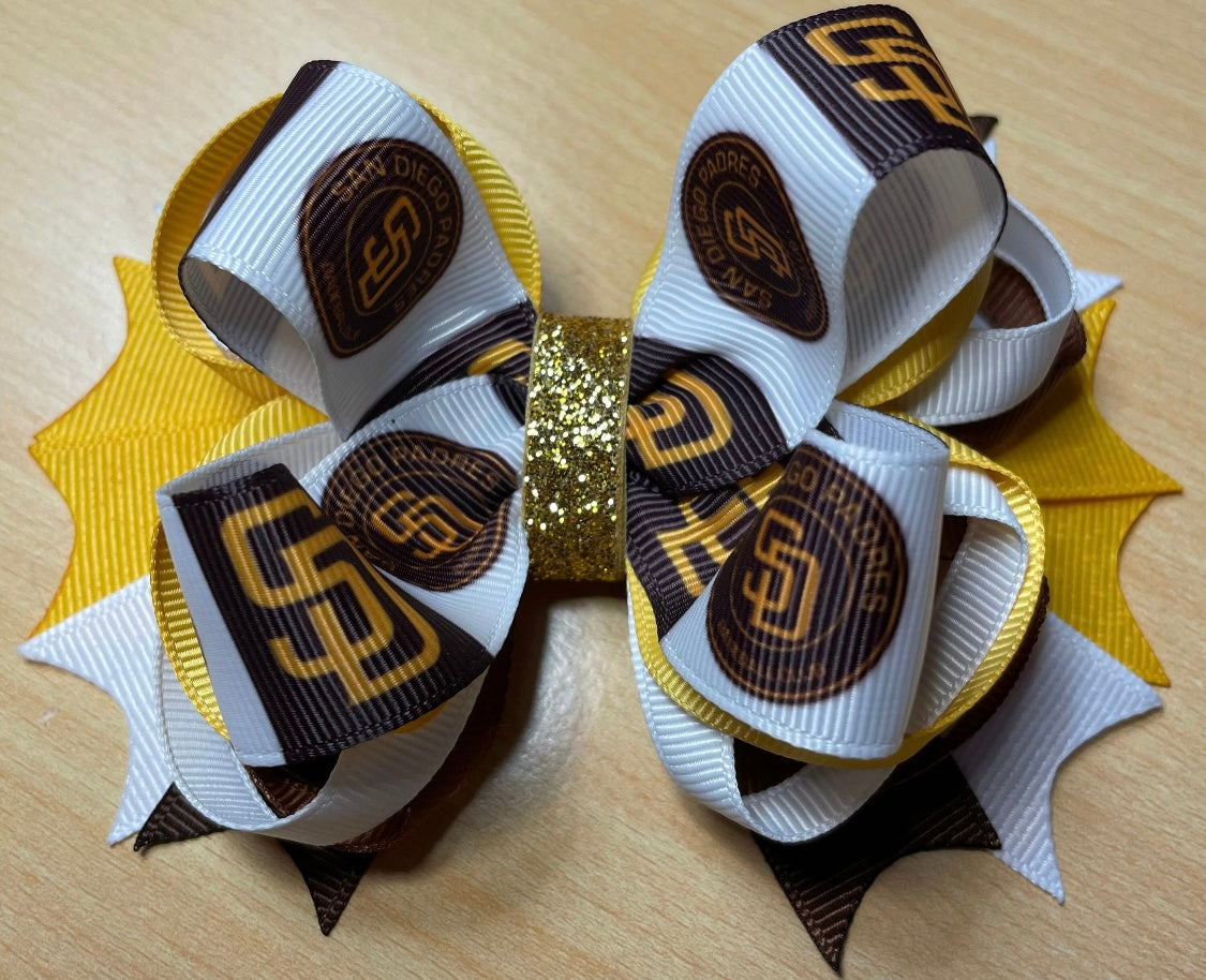 San Diego Padres Baseball Inspired Hair Bow