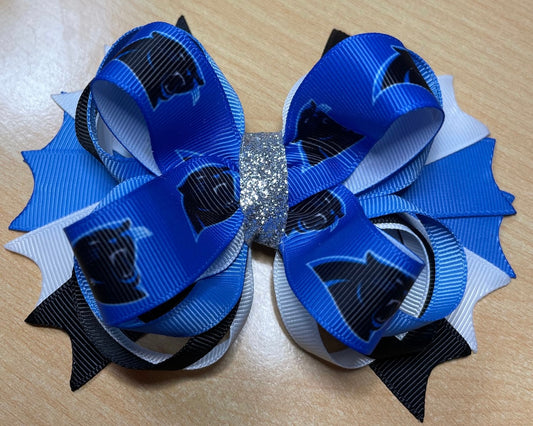 Carolina Panthers Football Inspired Hair Bow