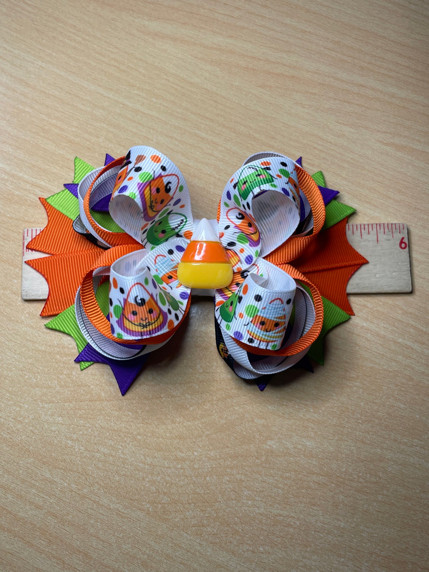 Candy Corn Halloween Inspired Hair Bow