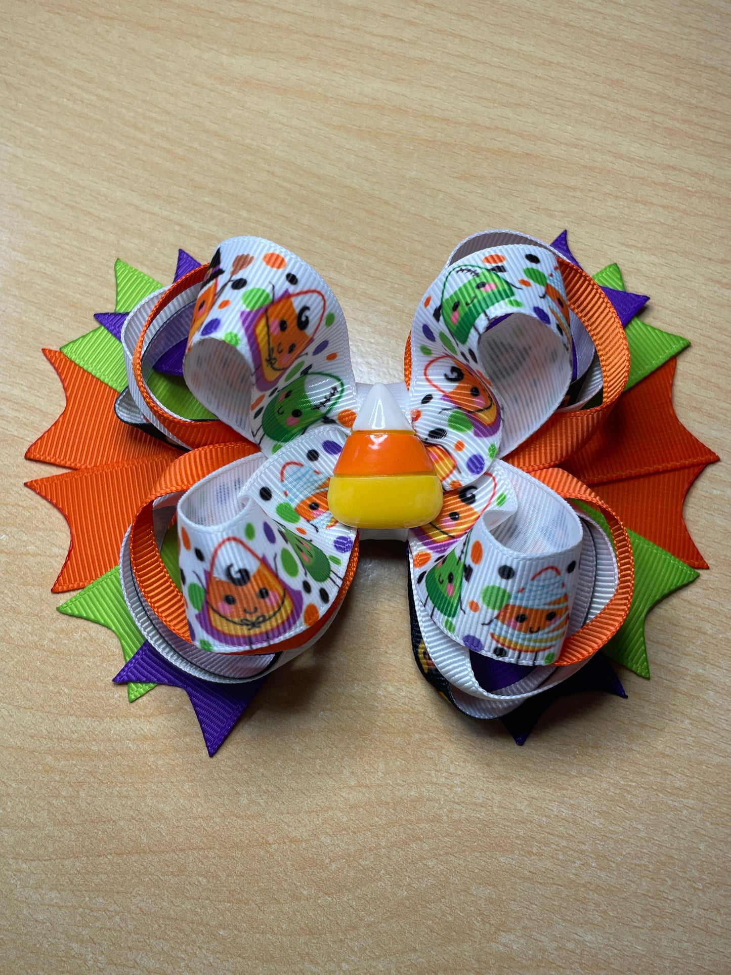 Candy Corn Halloween Inspired Hair Bow