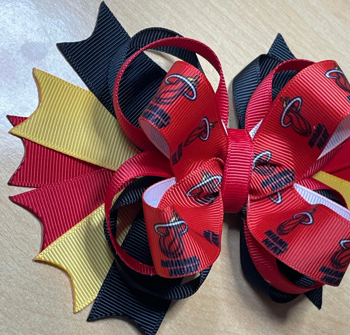 Miami Heat Basketball Inspired Hair Bow