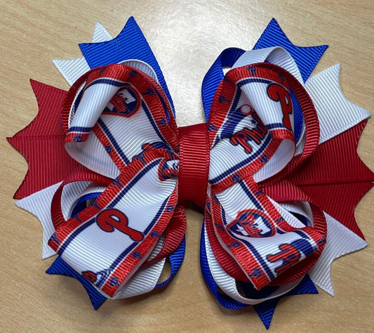 Philadelphia Phillies Baseball Inspired Hair Bows