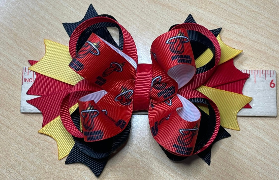 Miami Heat Basketball Inspired Hair Bow