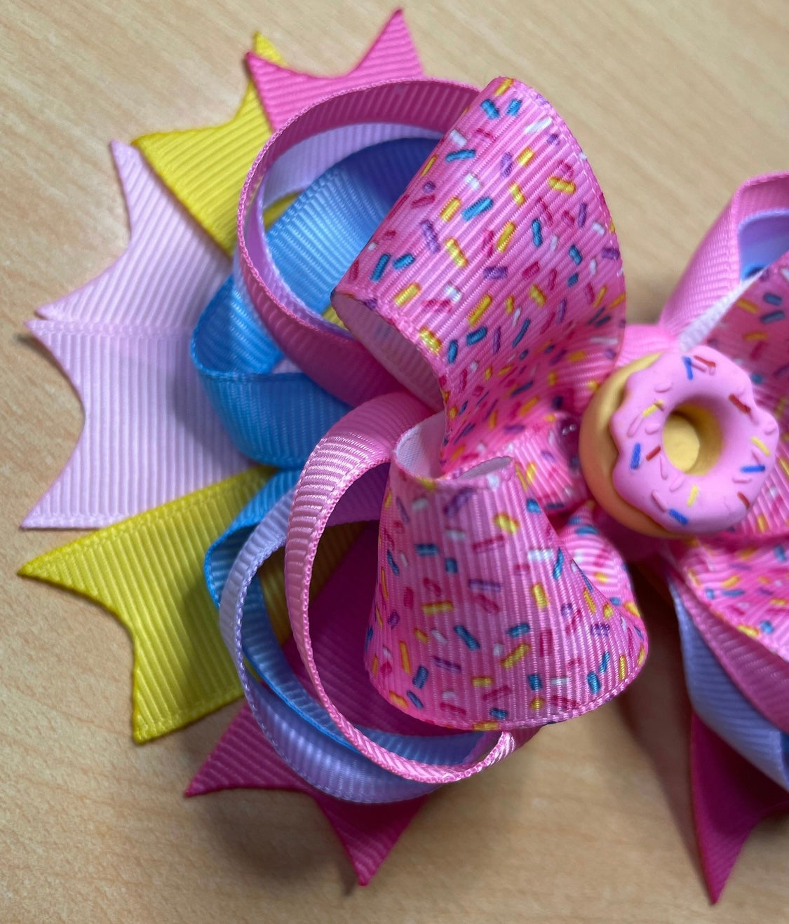 Sprinkle Pink Donut Hair Bow